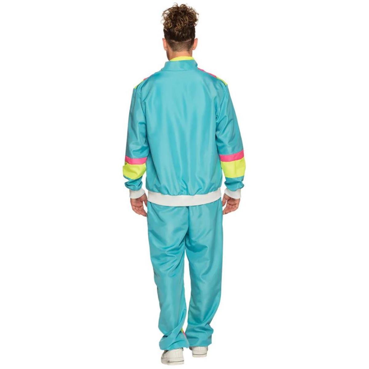 Boland - Retro Dude Shell Suit Costume (Neon Blue) - Men - Fancy Dress Central