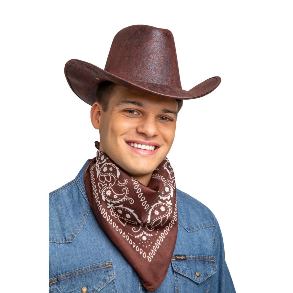 Wicked Costumes Ltd - Cowboy Bandana (Brown) - Adult - Fancy Dress Central