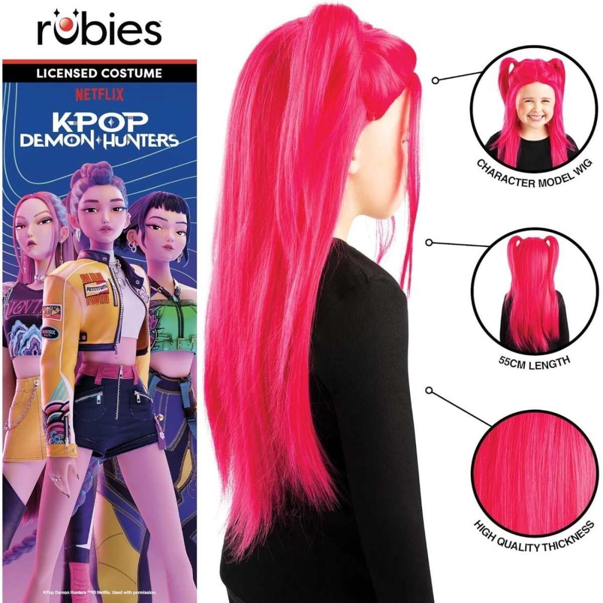 Rubies Masquerade Co. (UK) Ltd - Mira K - Pop Demon Hunters Wig - Girls - Fancy Dress Central