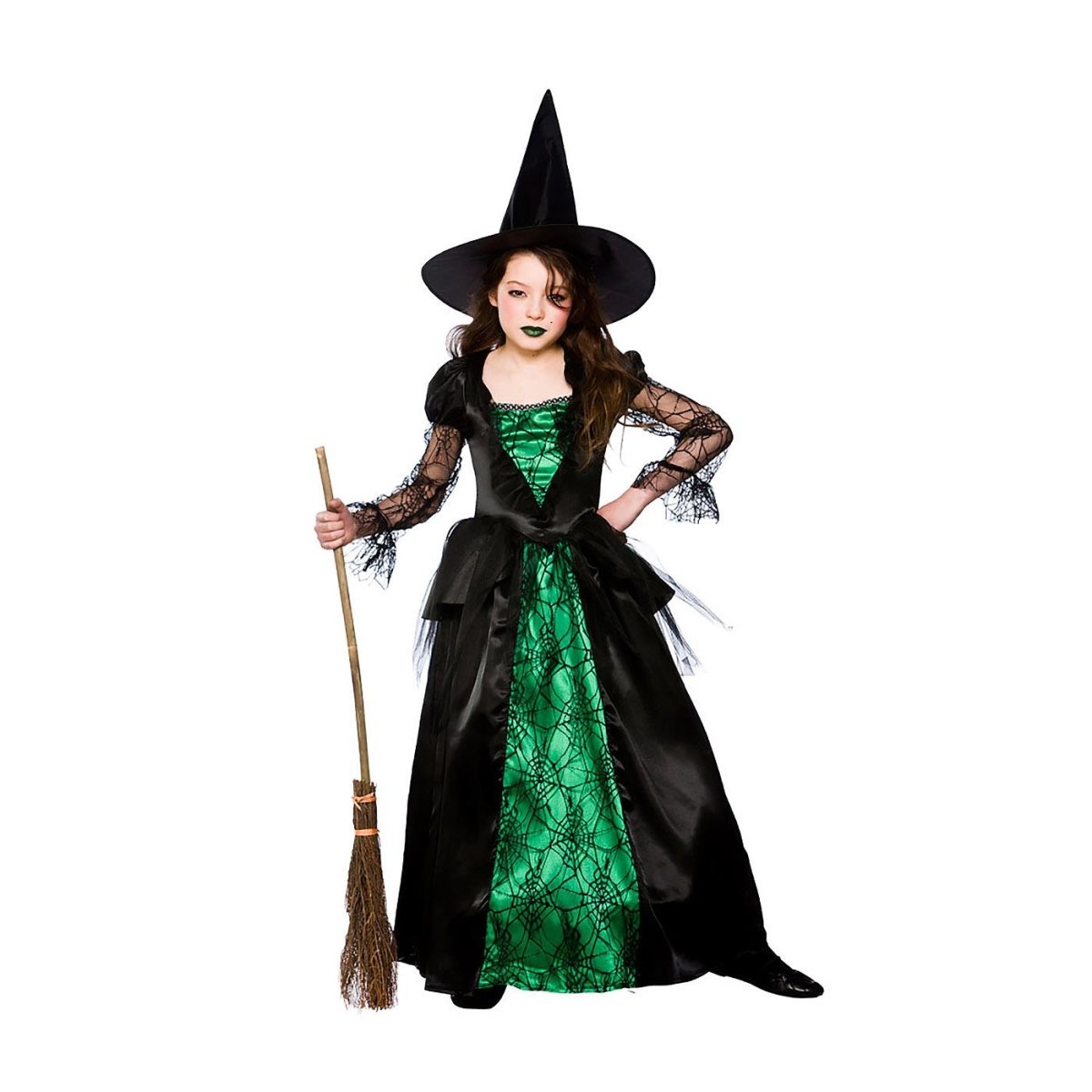 Wicked Costumes - Emerald Witch Costume - Girls - Fancy Dress Central