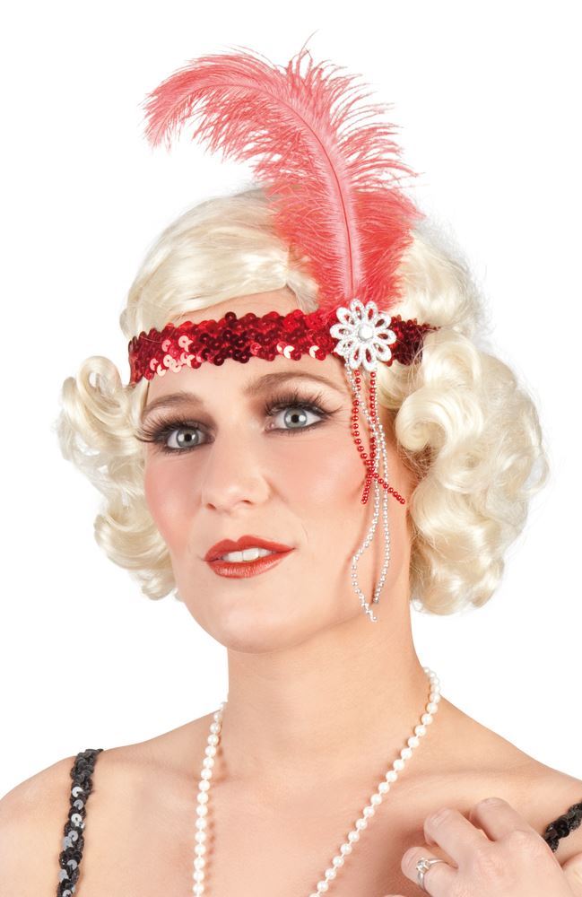Boland - 1920s Flapper Headband (Red) - Women - Fancy Dress Central