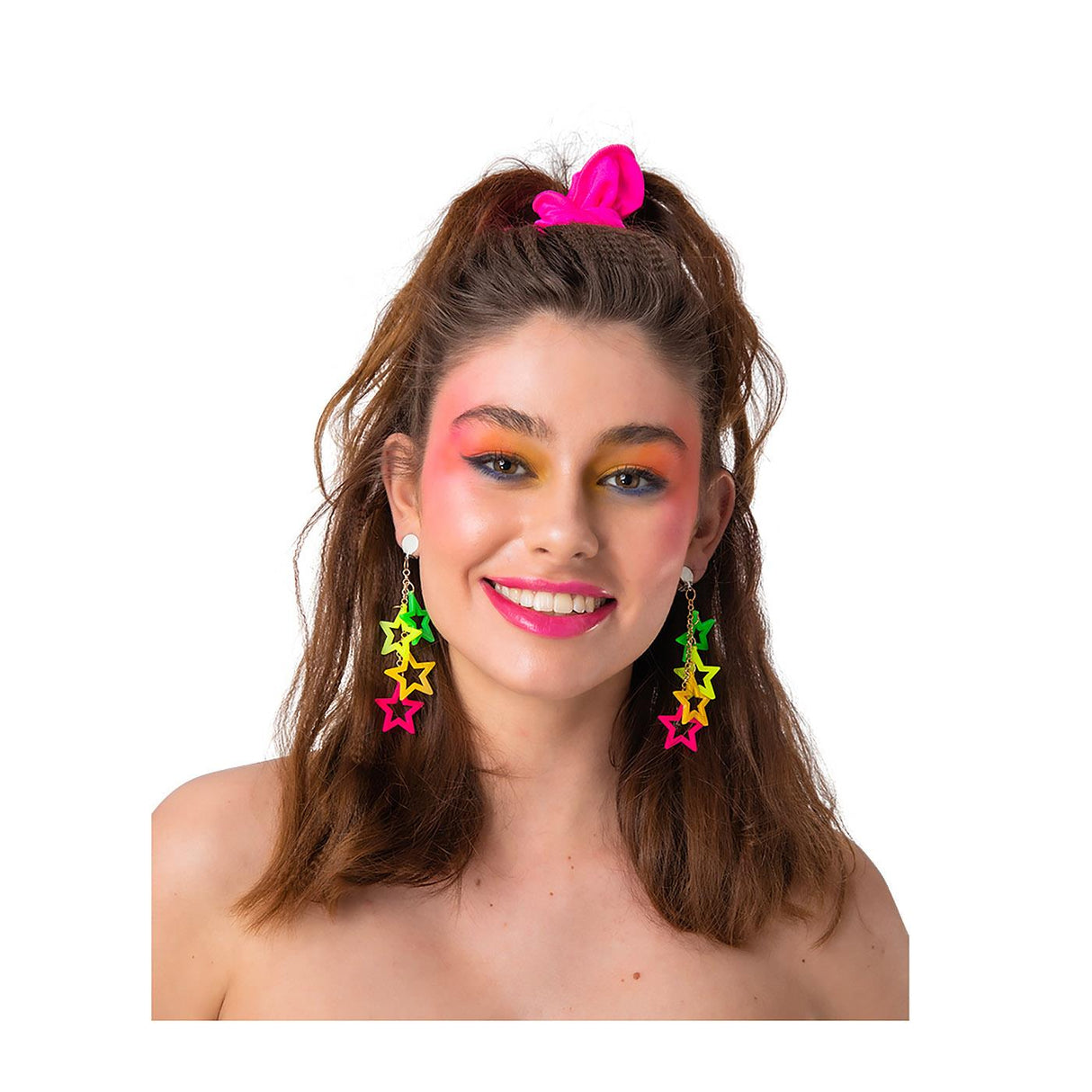 Wicked Costumes - 80s Neon Star Earrings - Adult