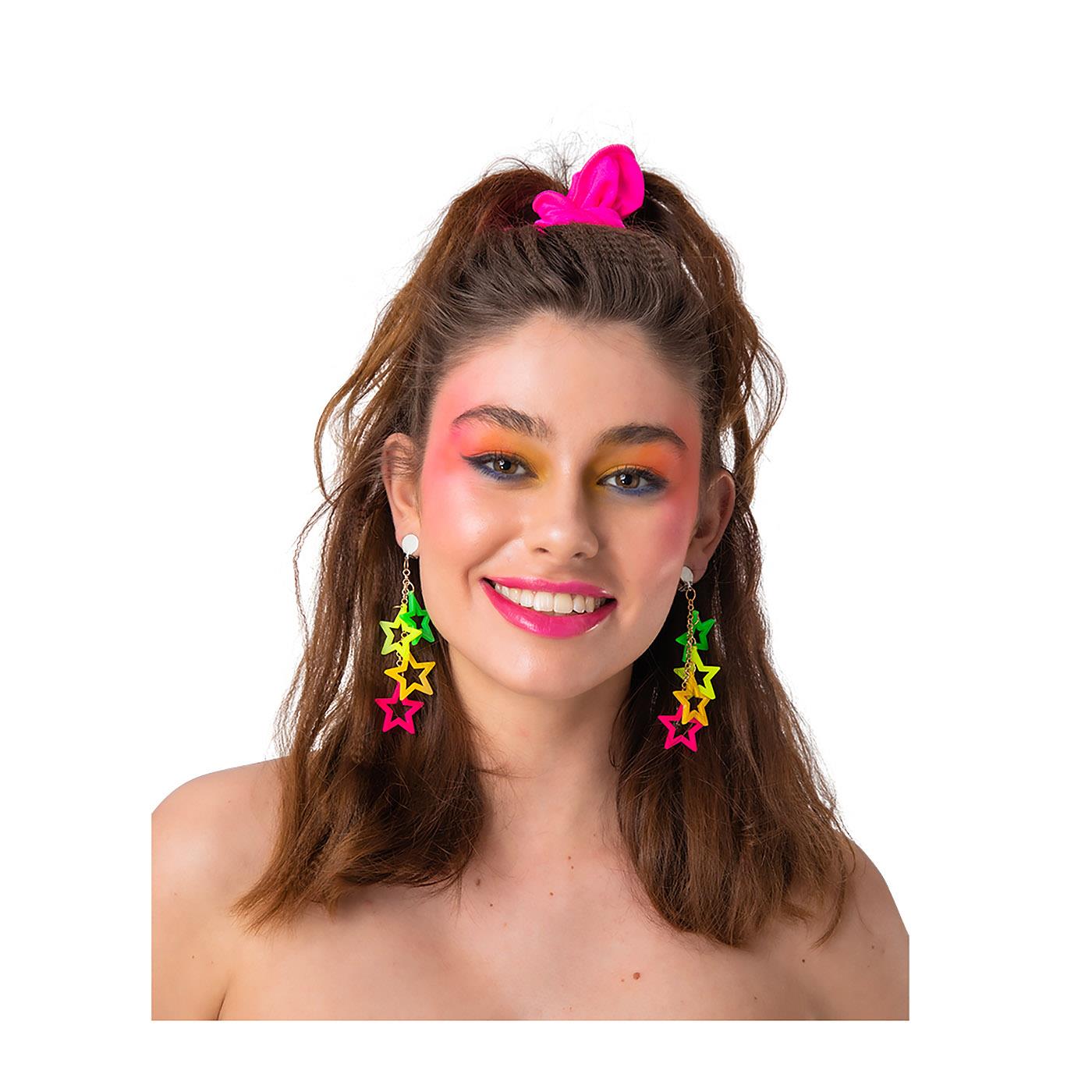 Wicked Costumes - 80s Neon Star Earrings - Adult