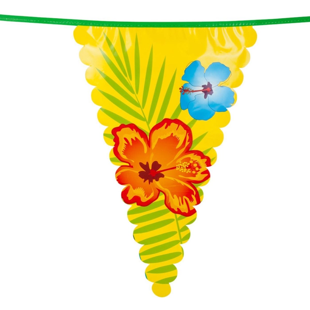 Boland - 6m Giant Hibiscus Hawaiian Triangular Bunting - Fancy Dress Central