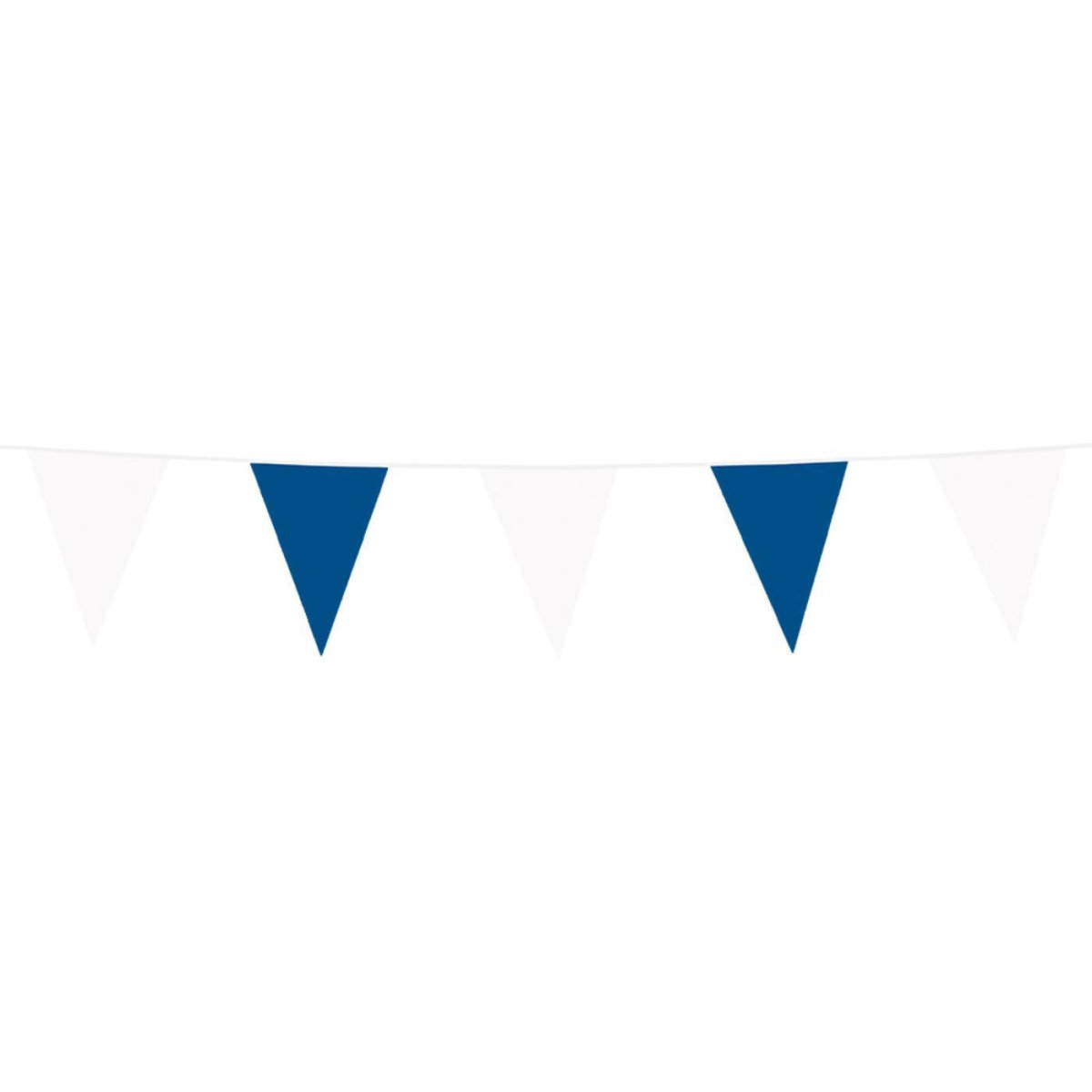 Boland - 10m Coloured Triangular Bunting (Blue/White) - Fancy Dress Central