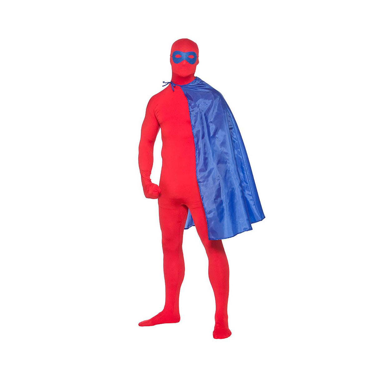Superhero Mask & Cape (Blue) - Adult