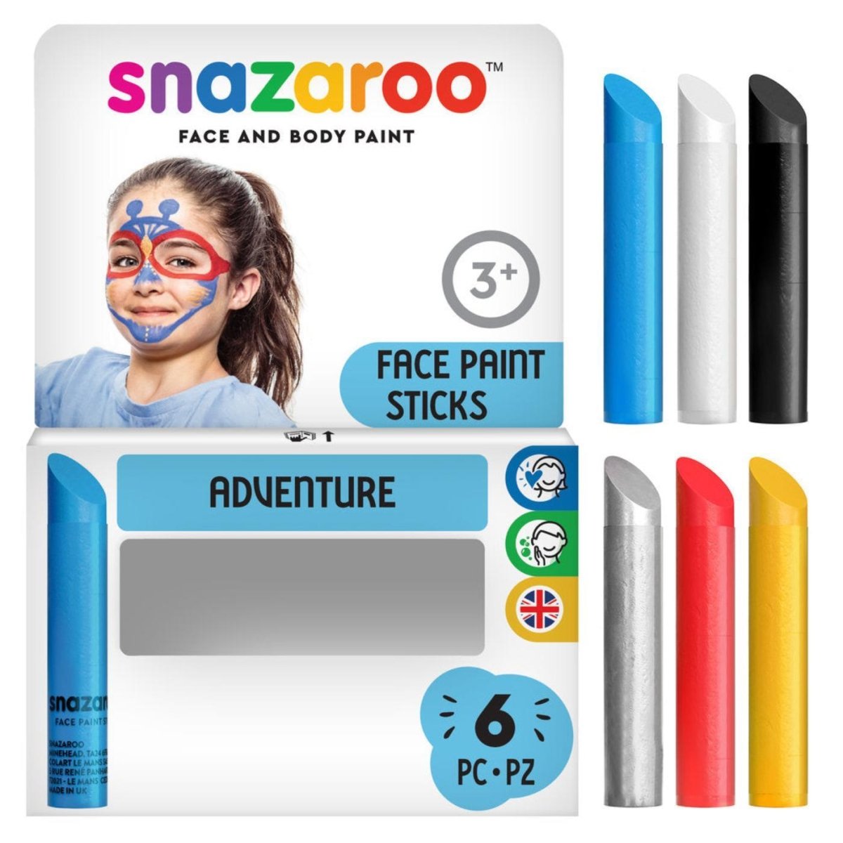 Colart - Face Paint Sticks (6 Pack) - Adventure - Fancy Dress Central