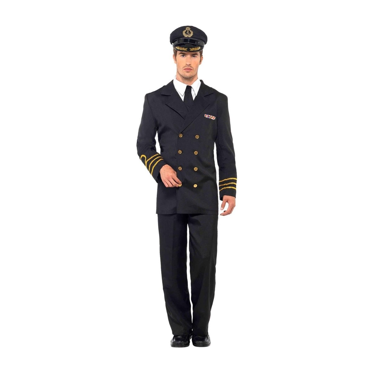 Smiffys - Black Navy Officer Costume - Men - Fancy Dress Central