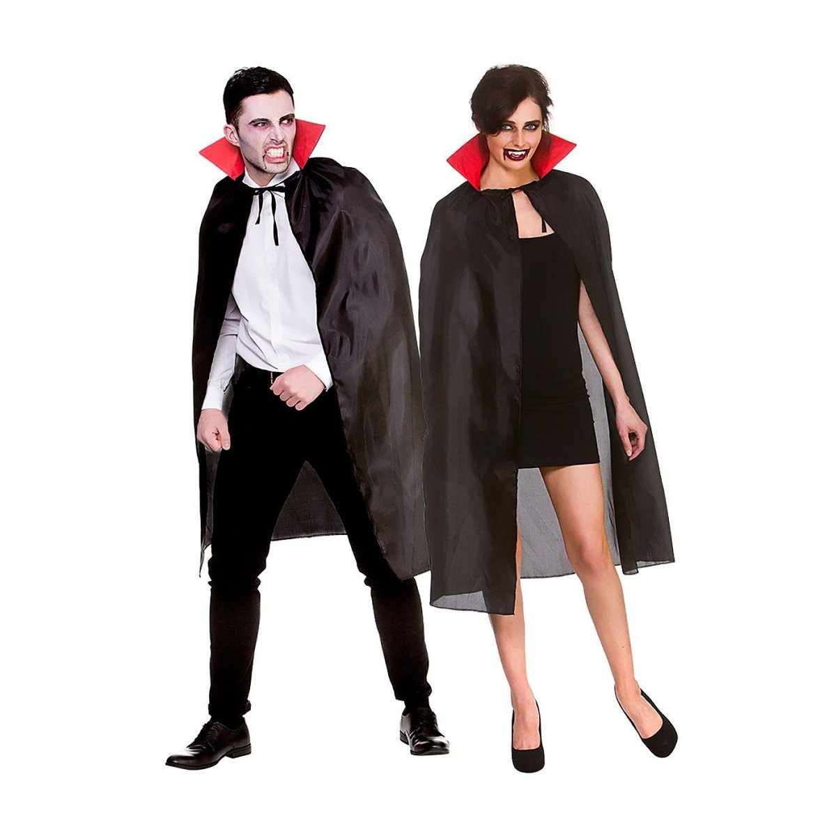 Wicked Costumes Ltd - Black Cape with Red Collar - Adult - Fancy Dress Central