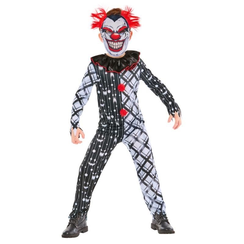 Rubies - Monochrome Sinister Clown Suit Costume - Child - Fancy Dress Central