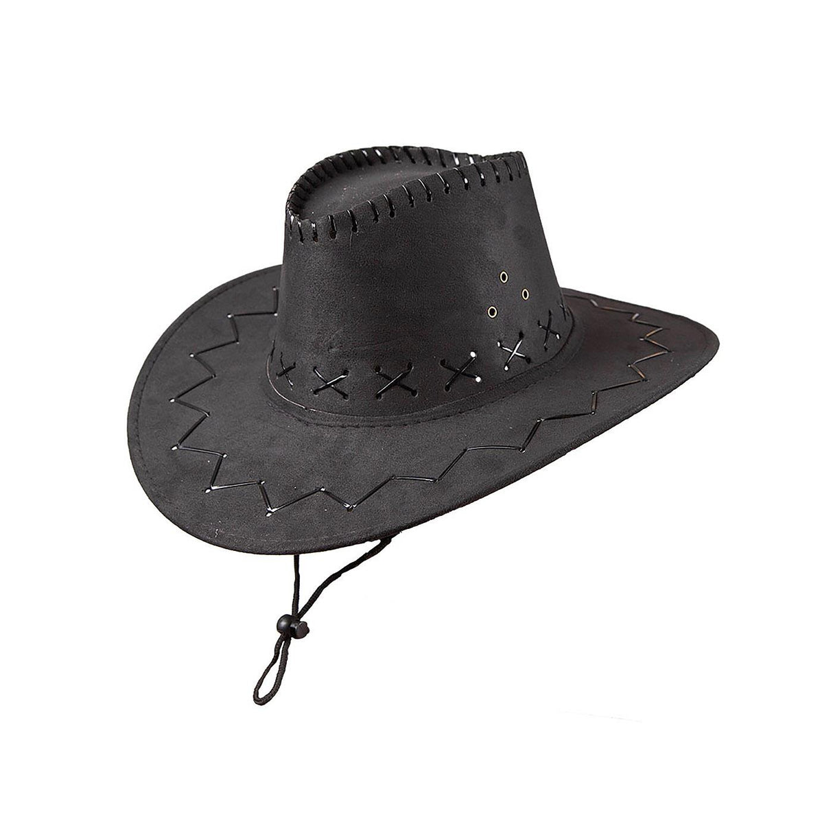 Suede Cowboy Hat (Black) - Adult