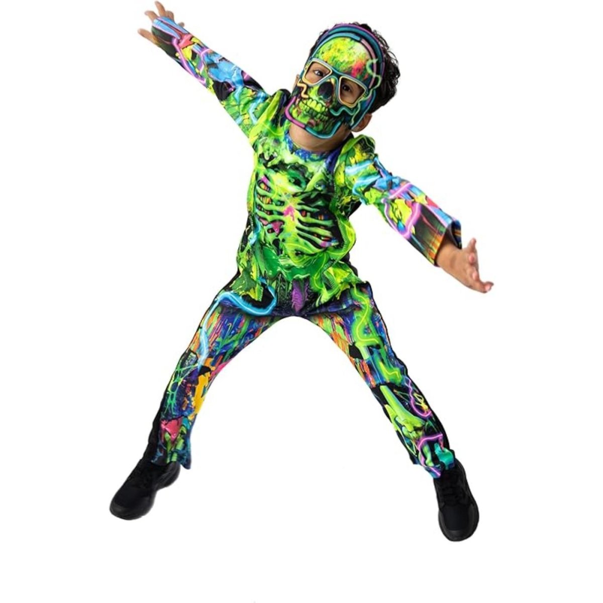Blues Group - Neon Skeleton Costume - Child - Fancy Dress Central