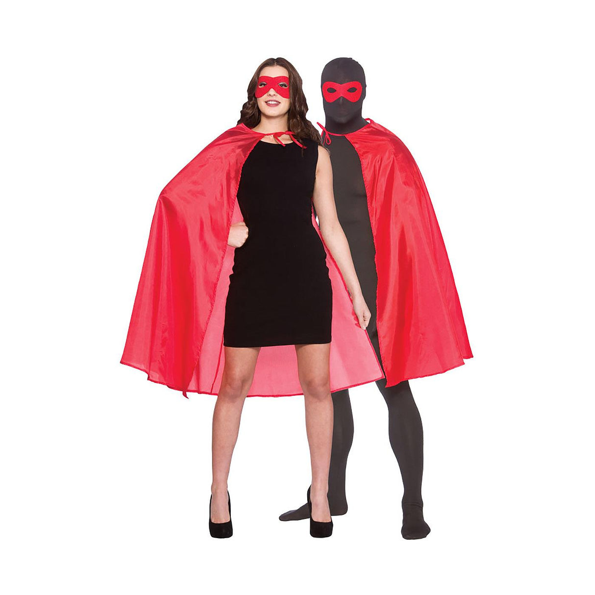 Superhero Mask & Cape (Red) - Adult