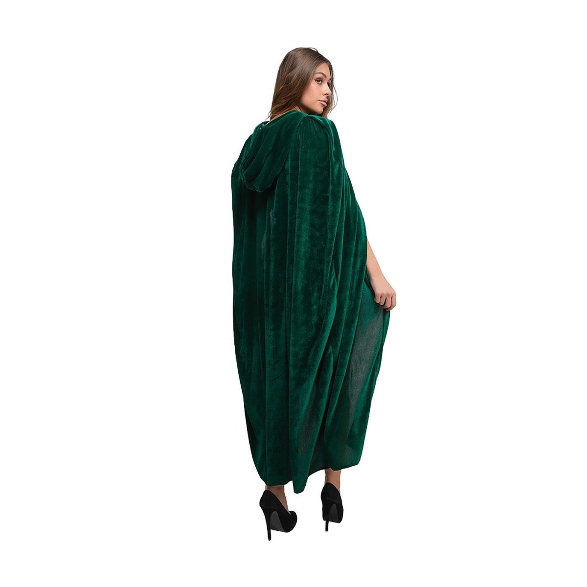 Wicked Costumes Ltd - Hooded Velvet Cloak (Green) - Adult - Fancy Dress Central