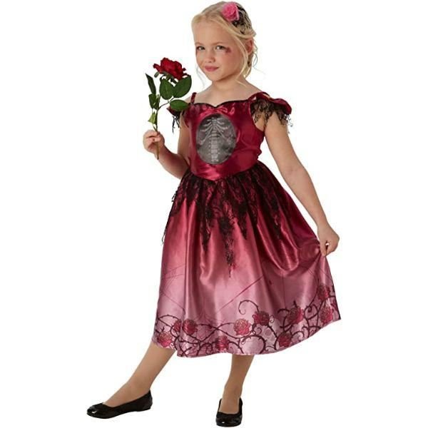 Rubies - Rags & Roses Skeleton Dead Bride Costume - Girls - Fancy Dress Central