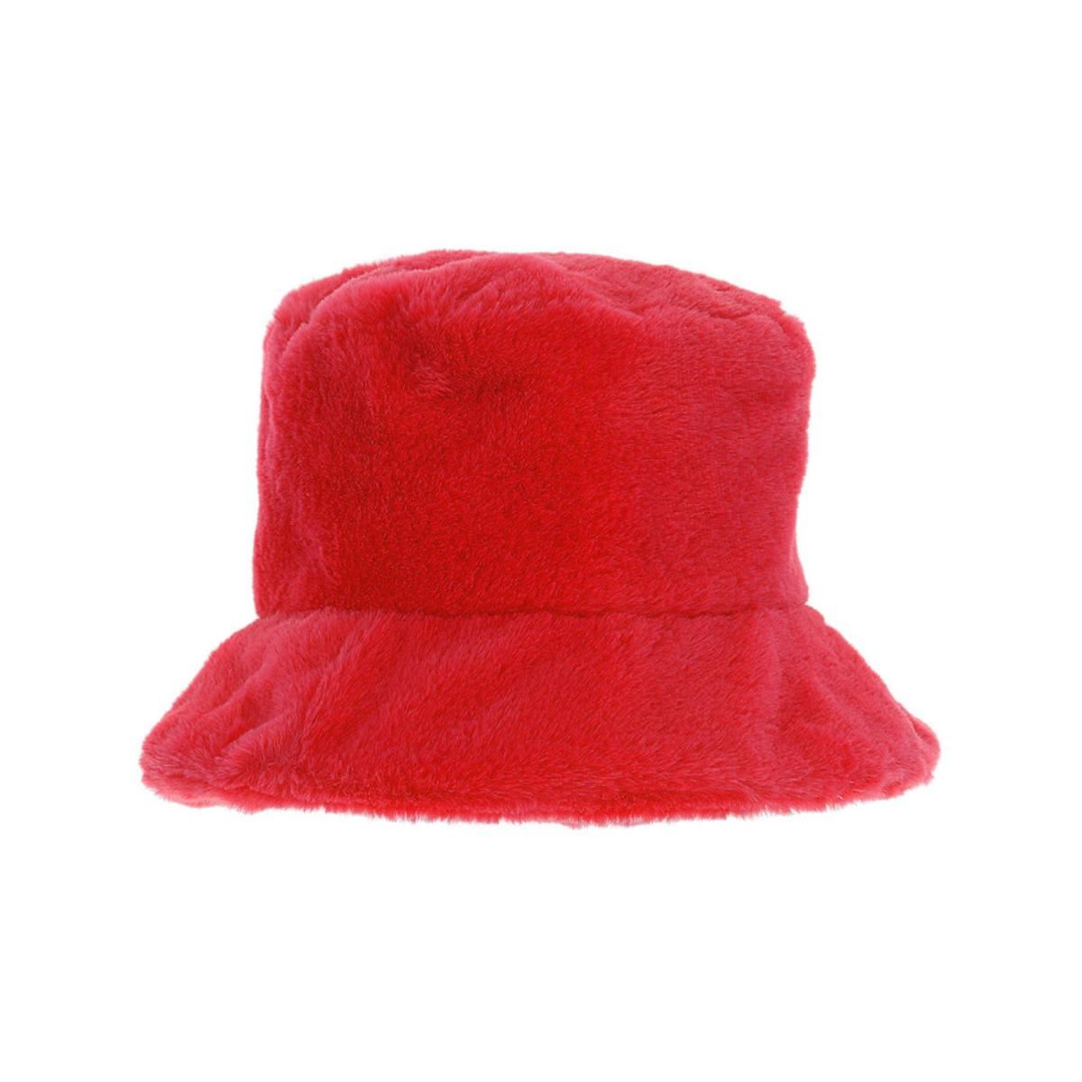 90s Fur Bucket Hat (Red) - Adult