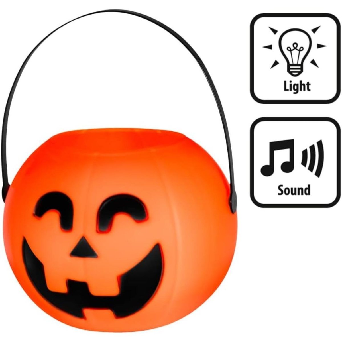 Boland - LED Pumpkin Trick or Treat Bucket - Fancy Dress Central