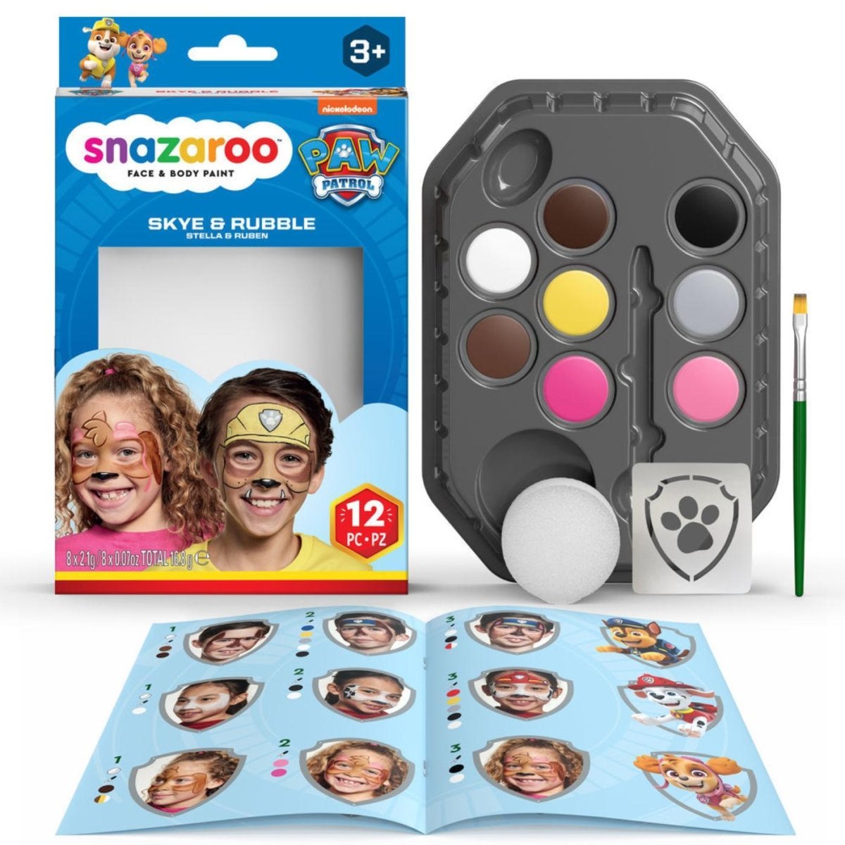 Colart - Paw Patrol Face Paint Kit - Syke & Rubble - Fancy Dress Central