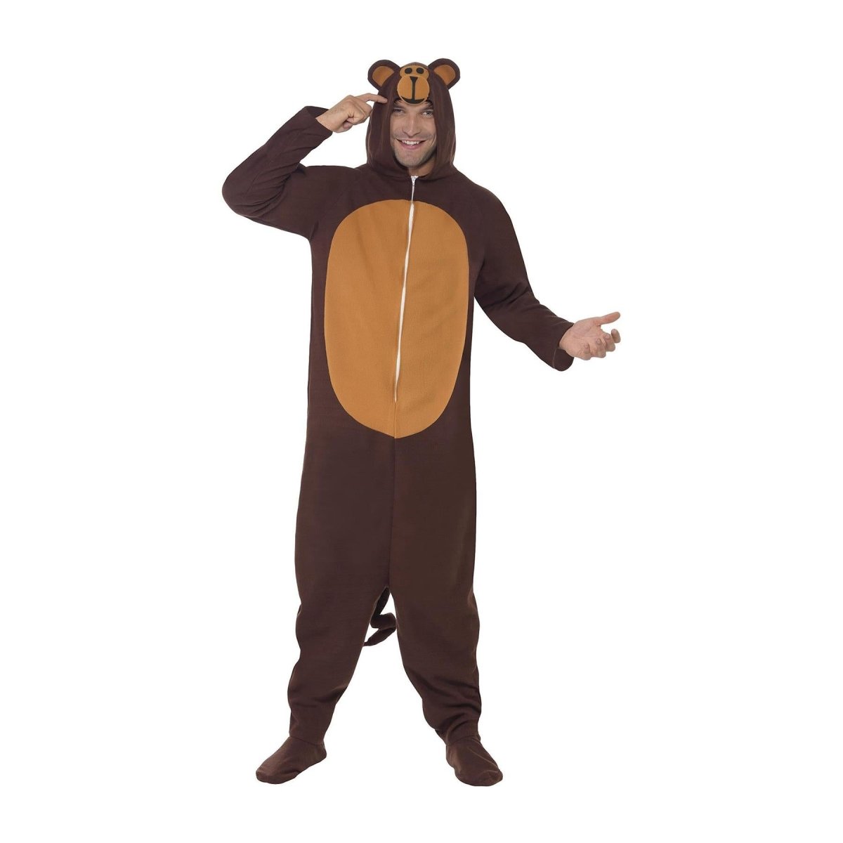Smiffys - Monkey Onesie Costume - Mens - Fancy Dress Central