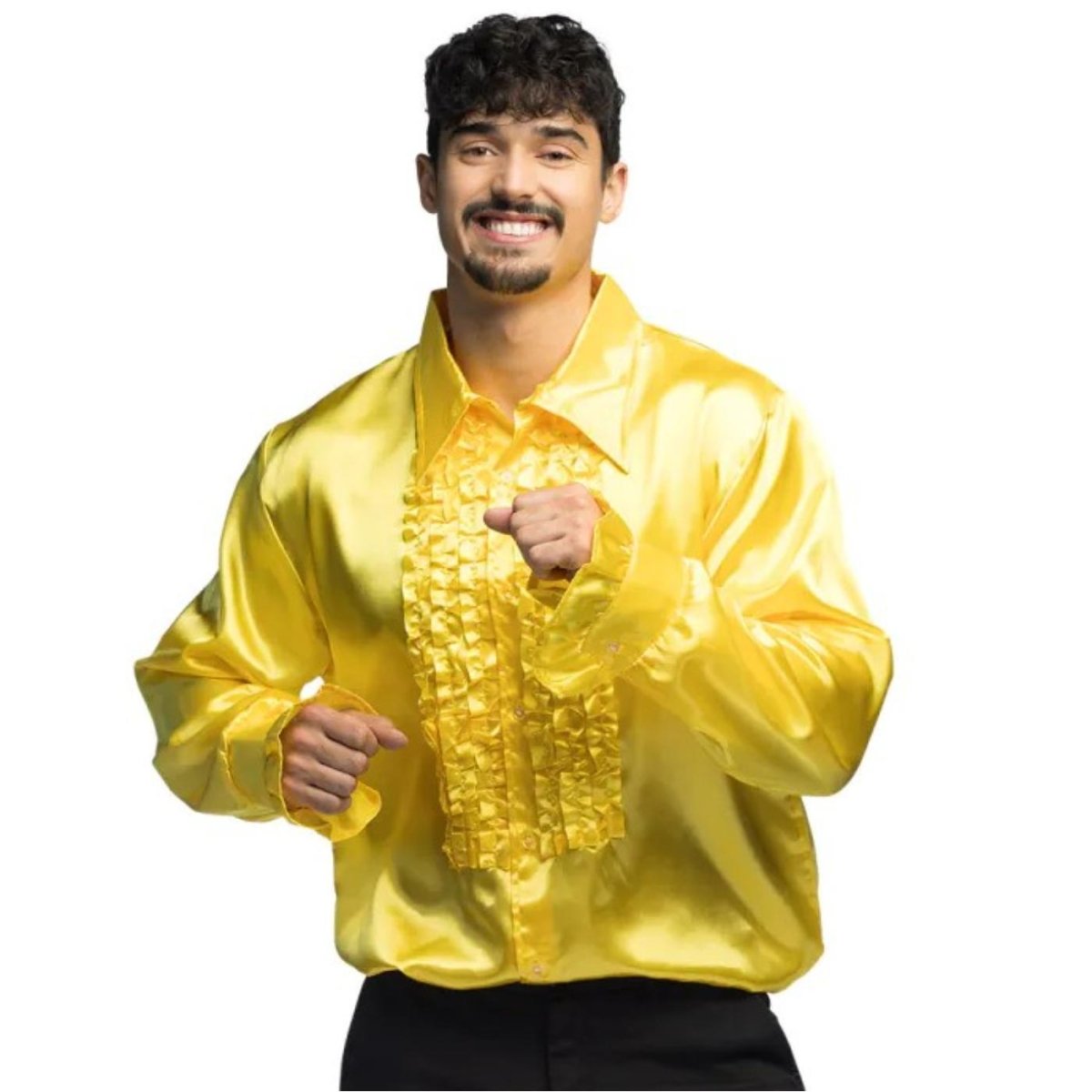 Boland - Ruffle Party Shirt (Yellow) - Men - Fancy Dress Central
