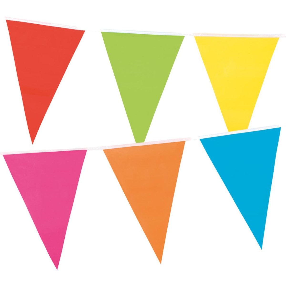 Boland - 10m Coloured Triangular Bunting (Multicoloured) - Fancy Dress Central
