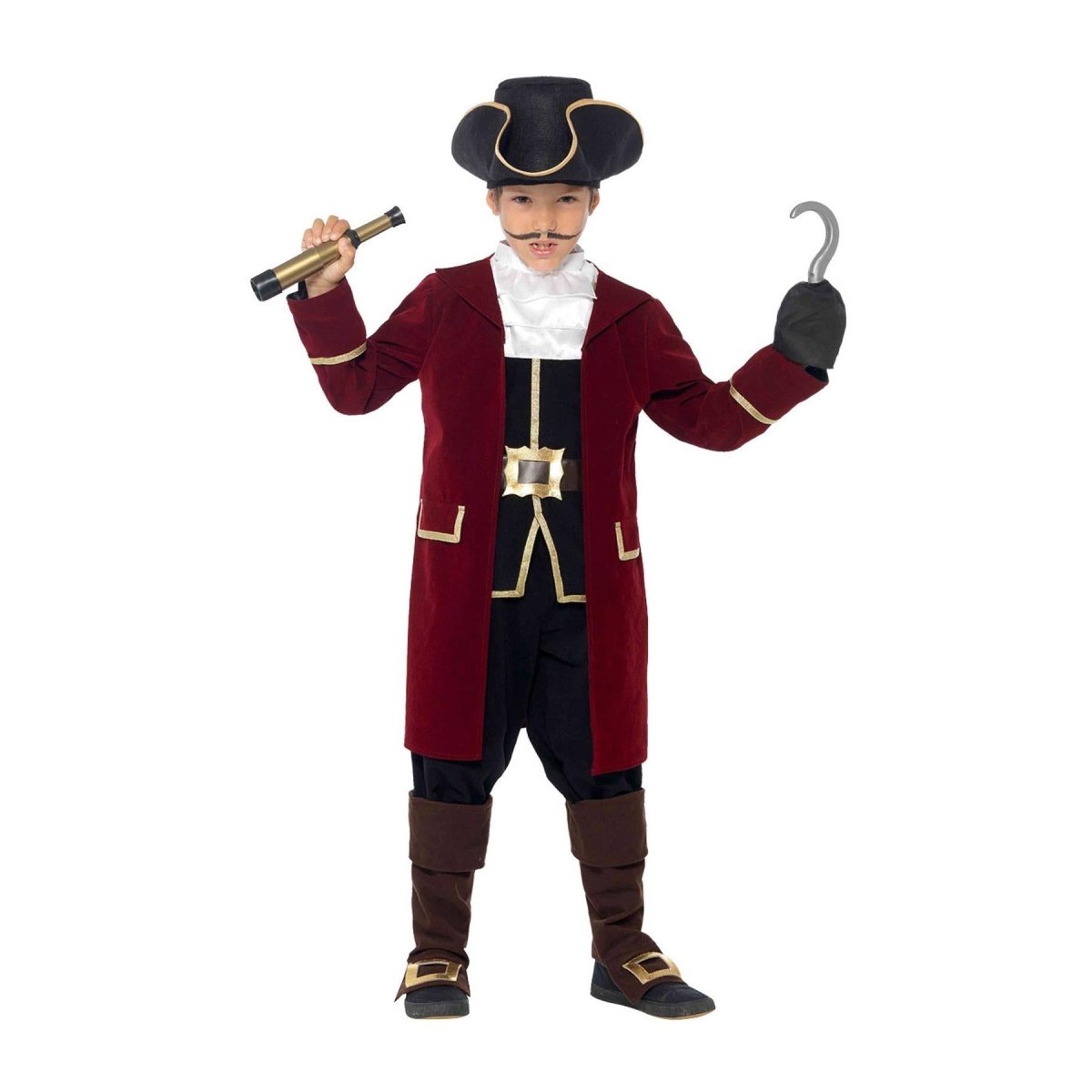 Smiffys - Pirate Captain Costume - Child - Fancy Dress Central