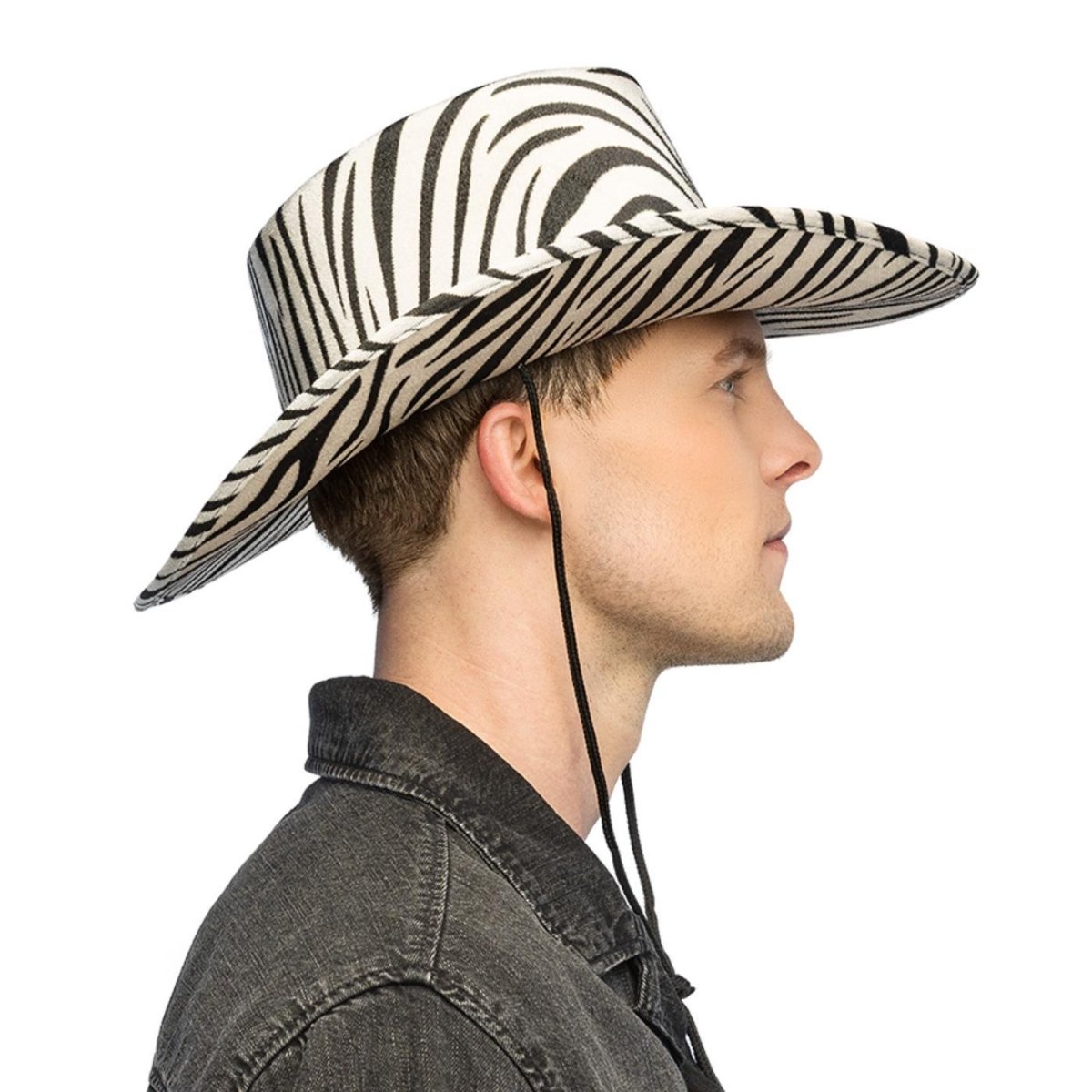 Boland - Wild Zebra Cowboy Hat - Adult - Fancy Dress Central