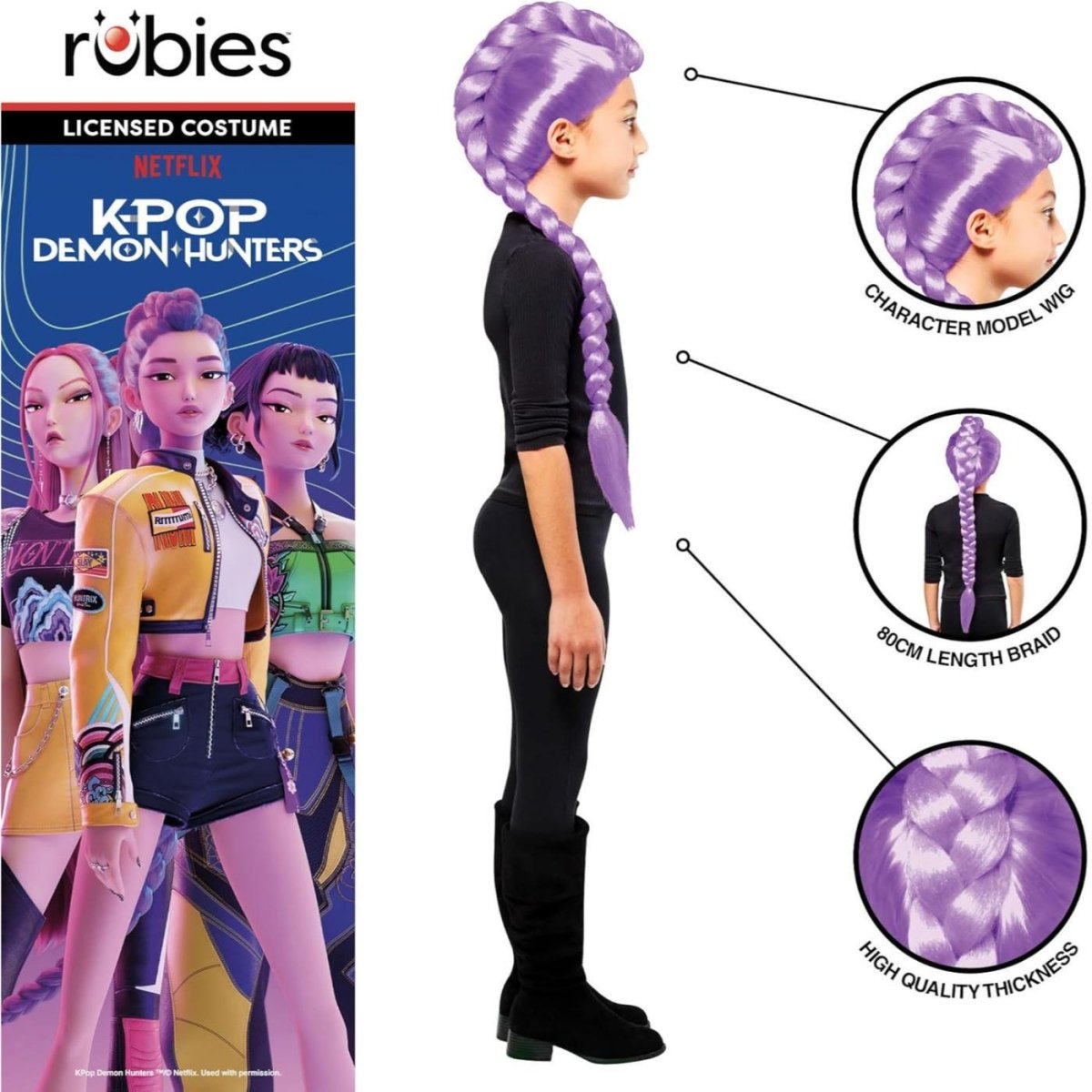 Rubies Masquerade Co. (UK) Ltd - Rumi K - Pop Demon Hunters Wig - Girls - Fancy Dress Central