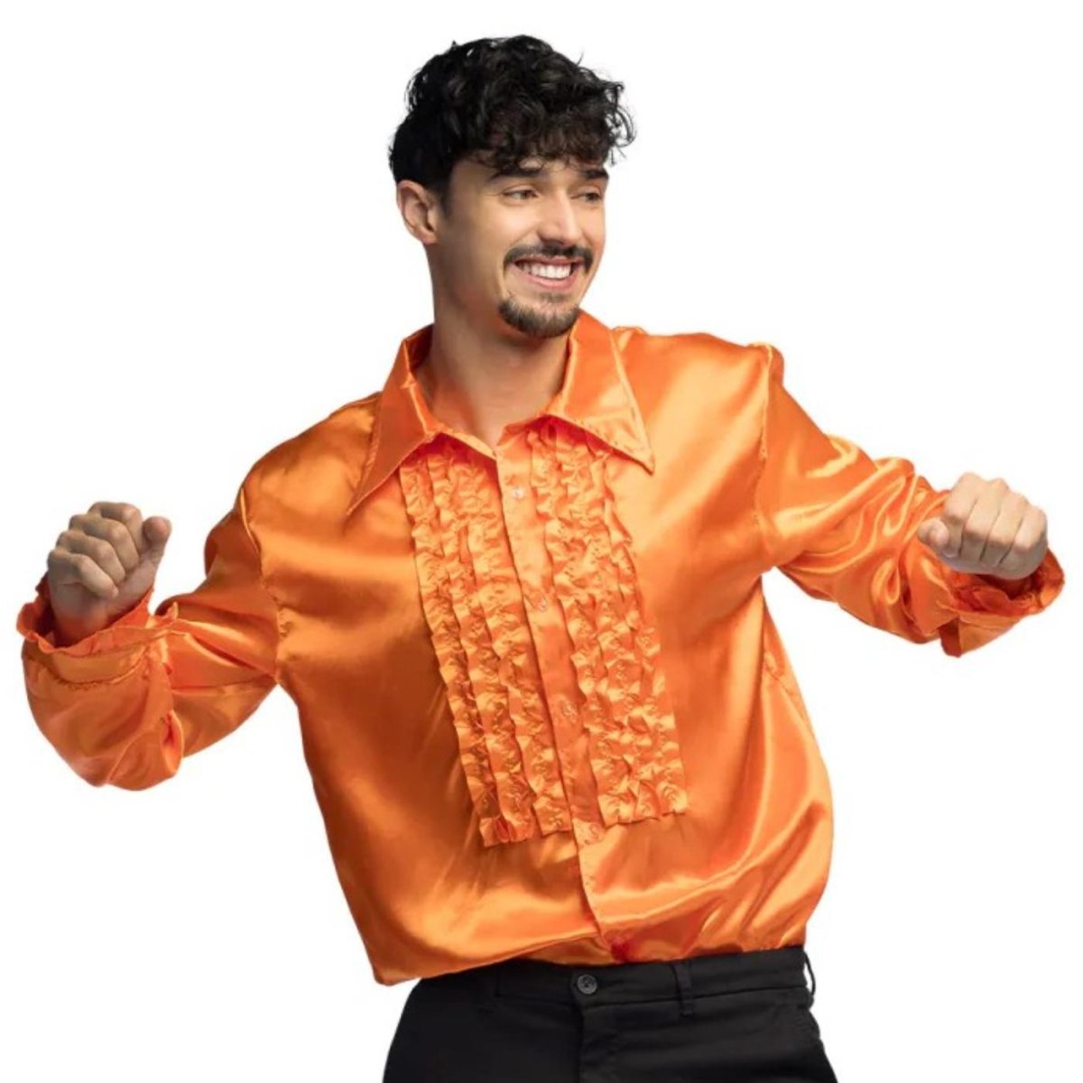 Boland - Ruffle Party Shirt (Orange) - Men - Fancy Dress Central