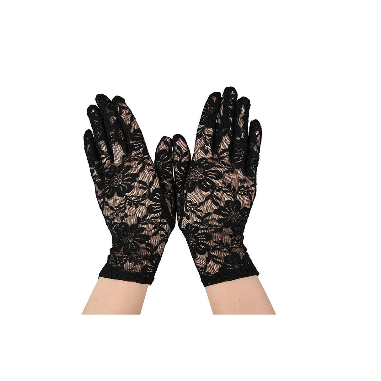 Short Lace Gloves (Black) - Women