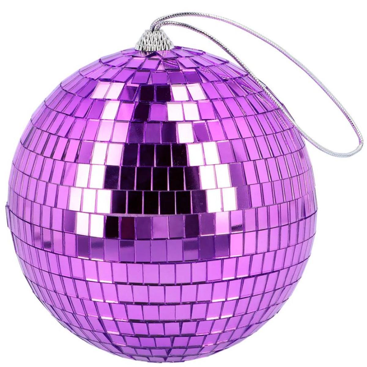 Boland - Disco Ball 15cm (Purple) - Party Decoration - Fancy Dress Central