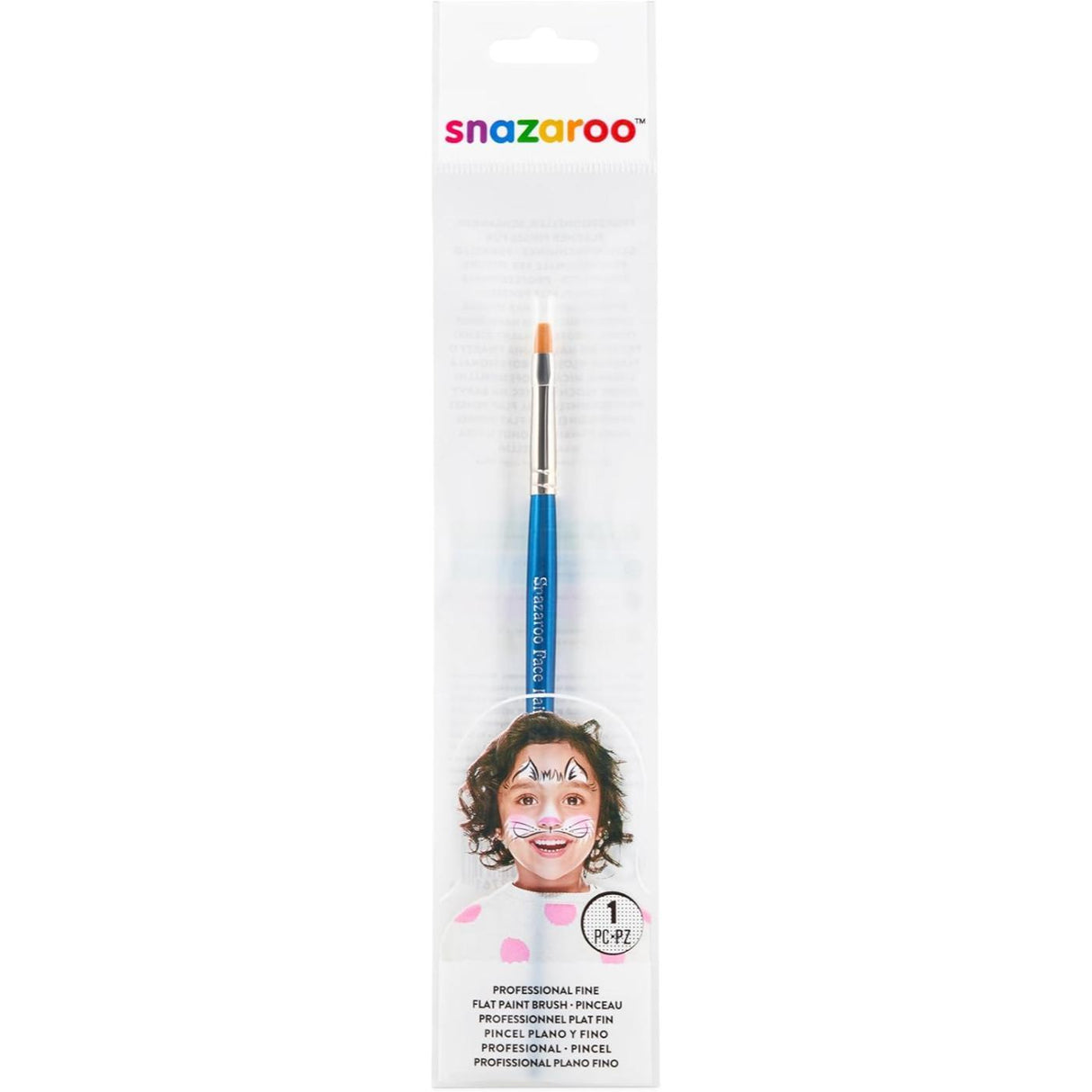 Flat Face Paint Brush (Blue) - Fine