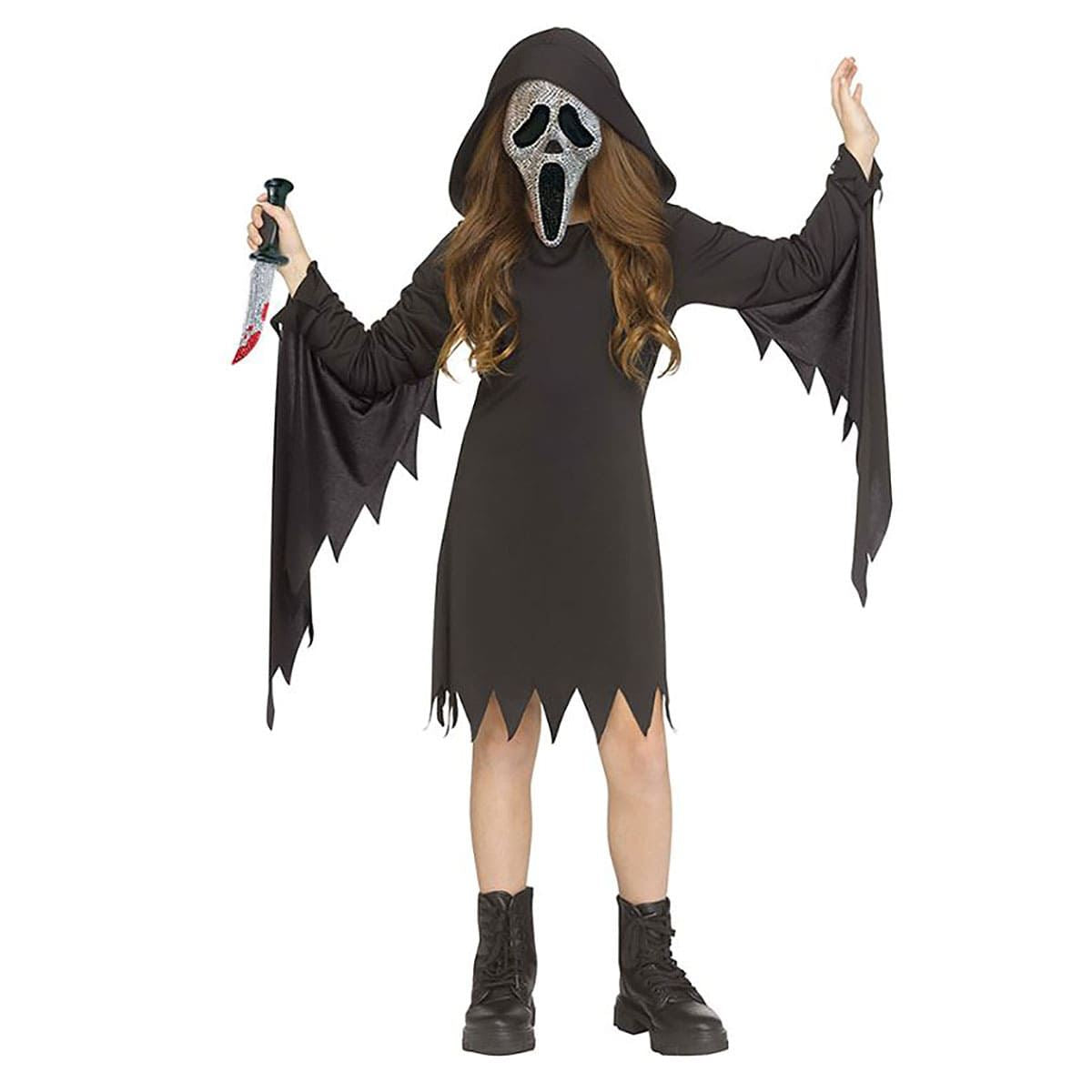 Ghost Face Scream Bling Costume - Girls