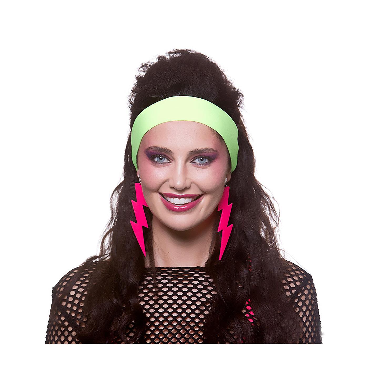 80s Neon Headband (Green) - Adult
