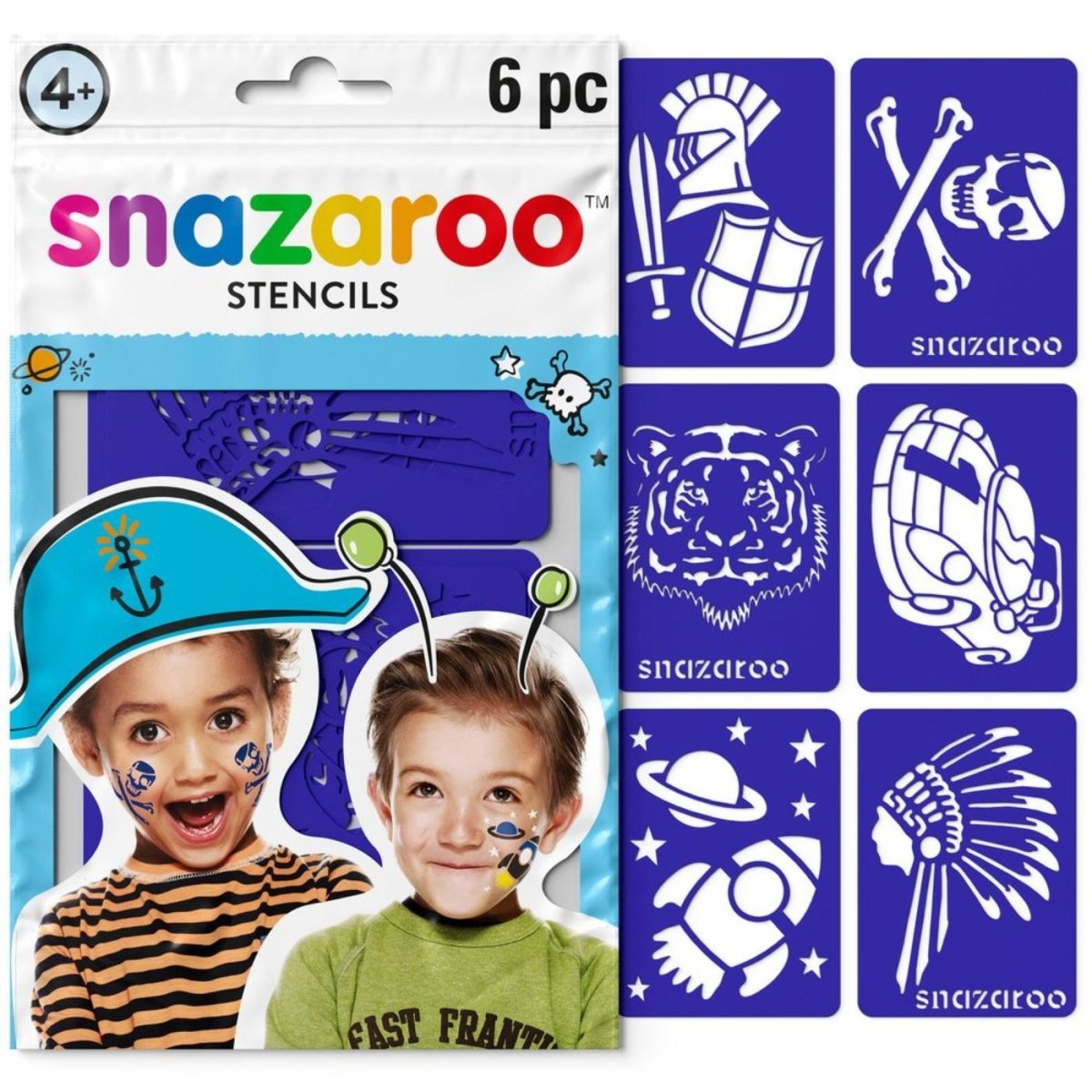Colart - Face Paint Stencil Set (6 Pack) - Adventure - Fancy Dress Central