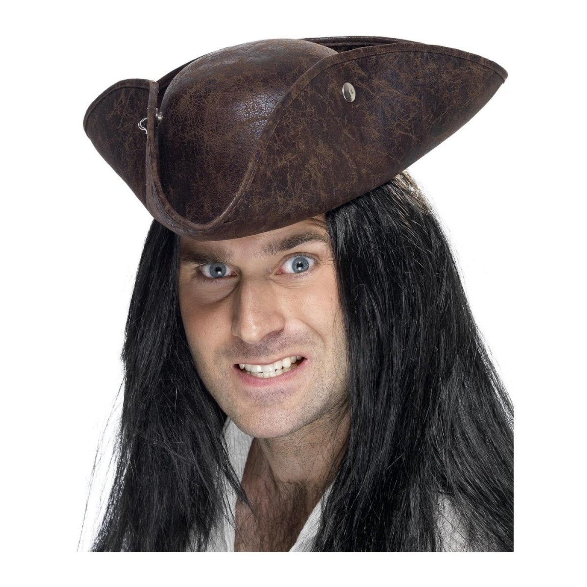 Smiffys - Pirate Tricorn Hat (Brown) - Adult - Fancy Dress Central