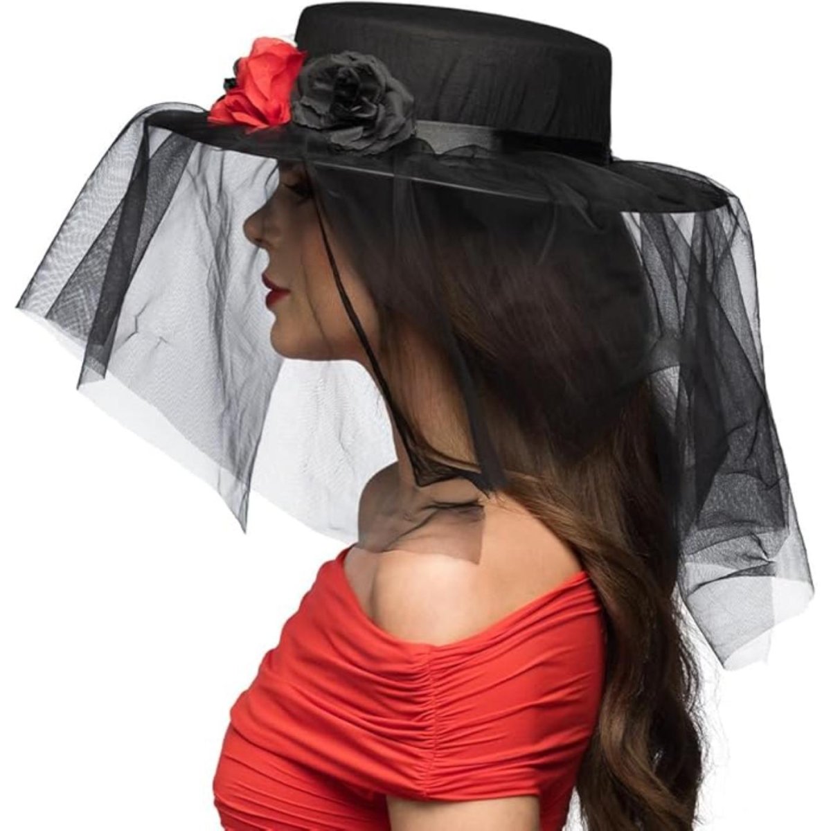 Boland - Day of the Dead Llorona Hat with Veil - Women - Fancy Dress Central