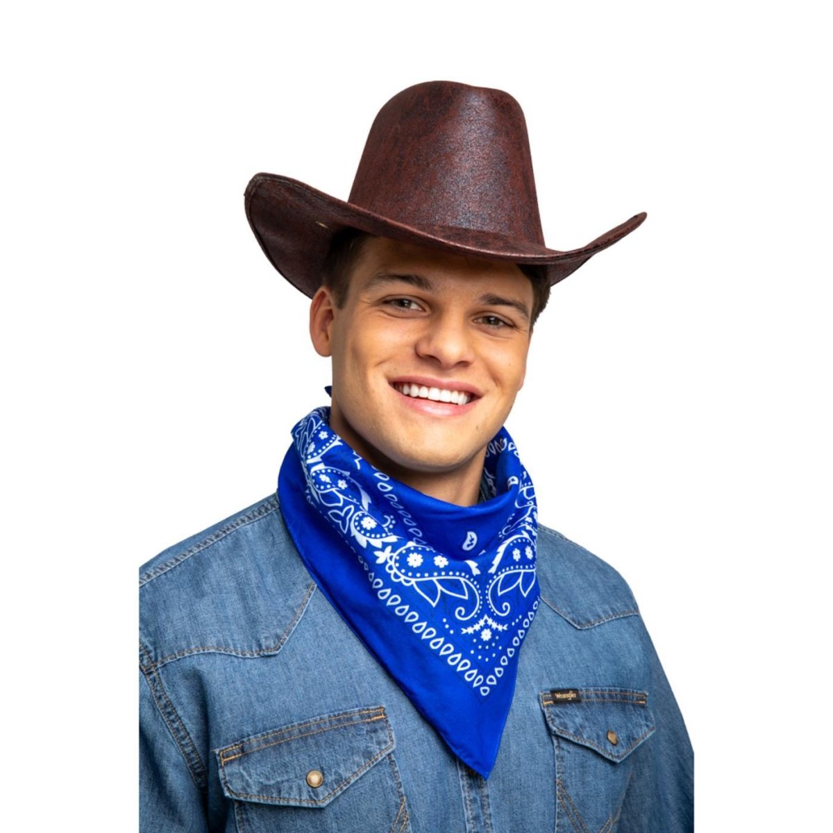 Wicked Costumes Ltd - Cowboy Bandana (Blue) - Adult - Fancy Dress Central