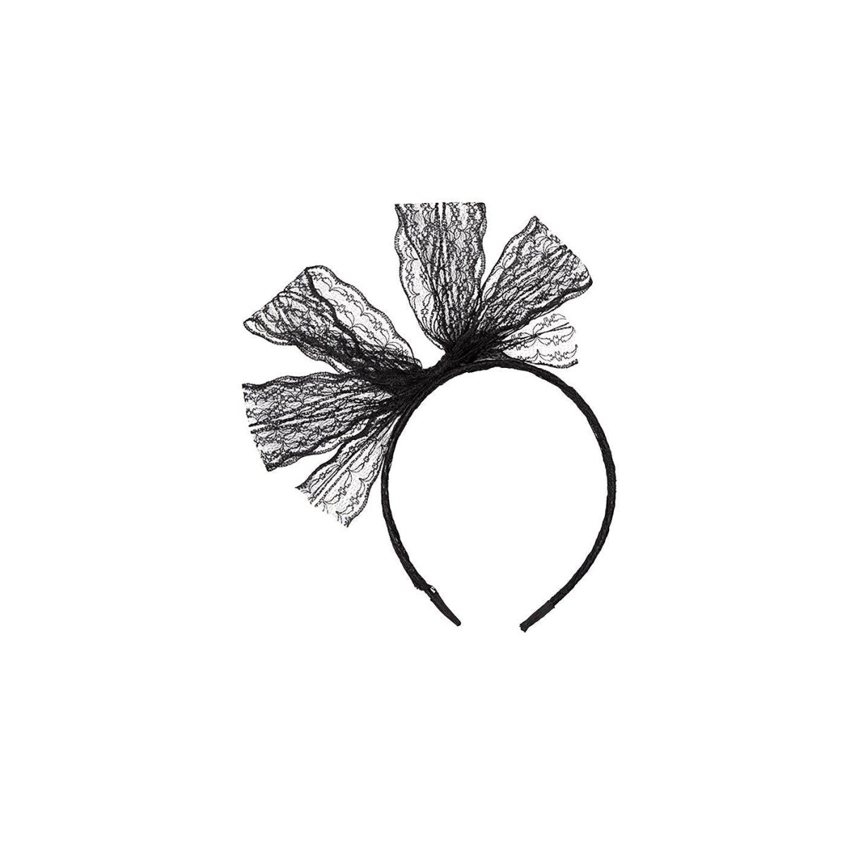Wicked Costumes Ltd - 80s Lace Bow on a Headband - Adult - Fancy Dress Central