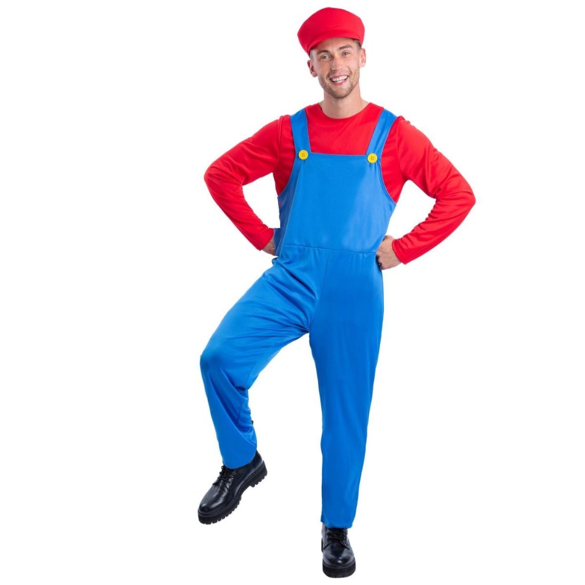 Smiffys - Red Plumber Costume - Men - Fancy Dress Central