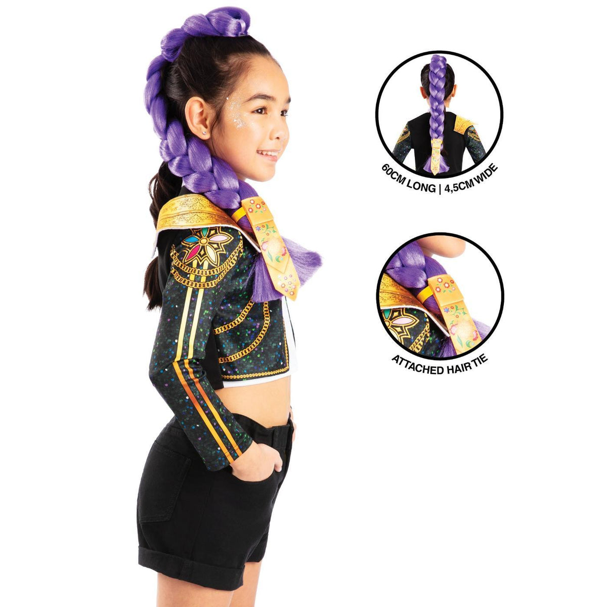 Rumi K-Pop Deluxe Demon Hunters Wig (60cm) - Girls