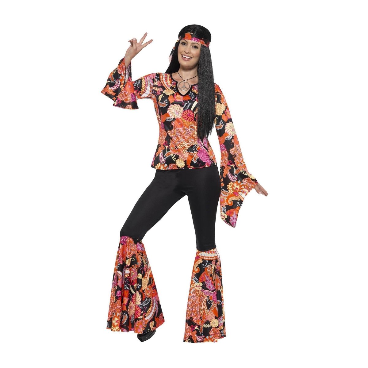 Smiffys - Willow the Hippie Costume - Women - Fancy Dress Central