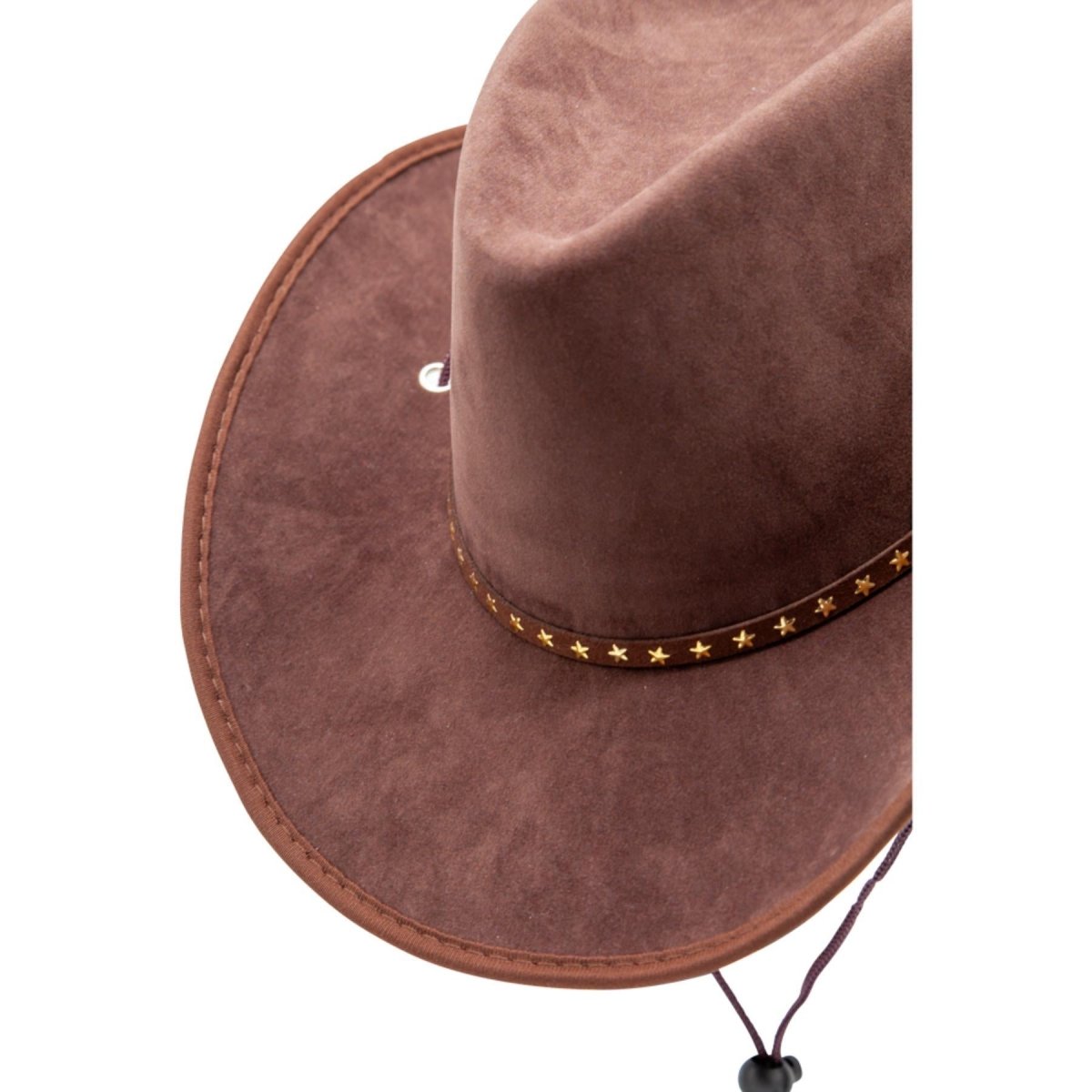 Wicked Costumes Ltd - Suede Texan Cowboy Hat with Stars (Brown) - Adult - Fancy Dress Central