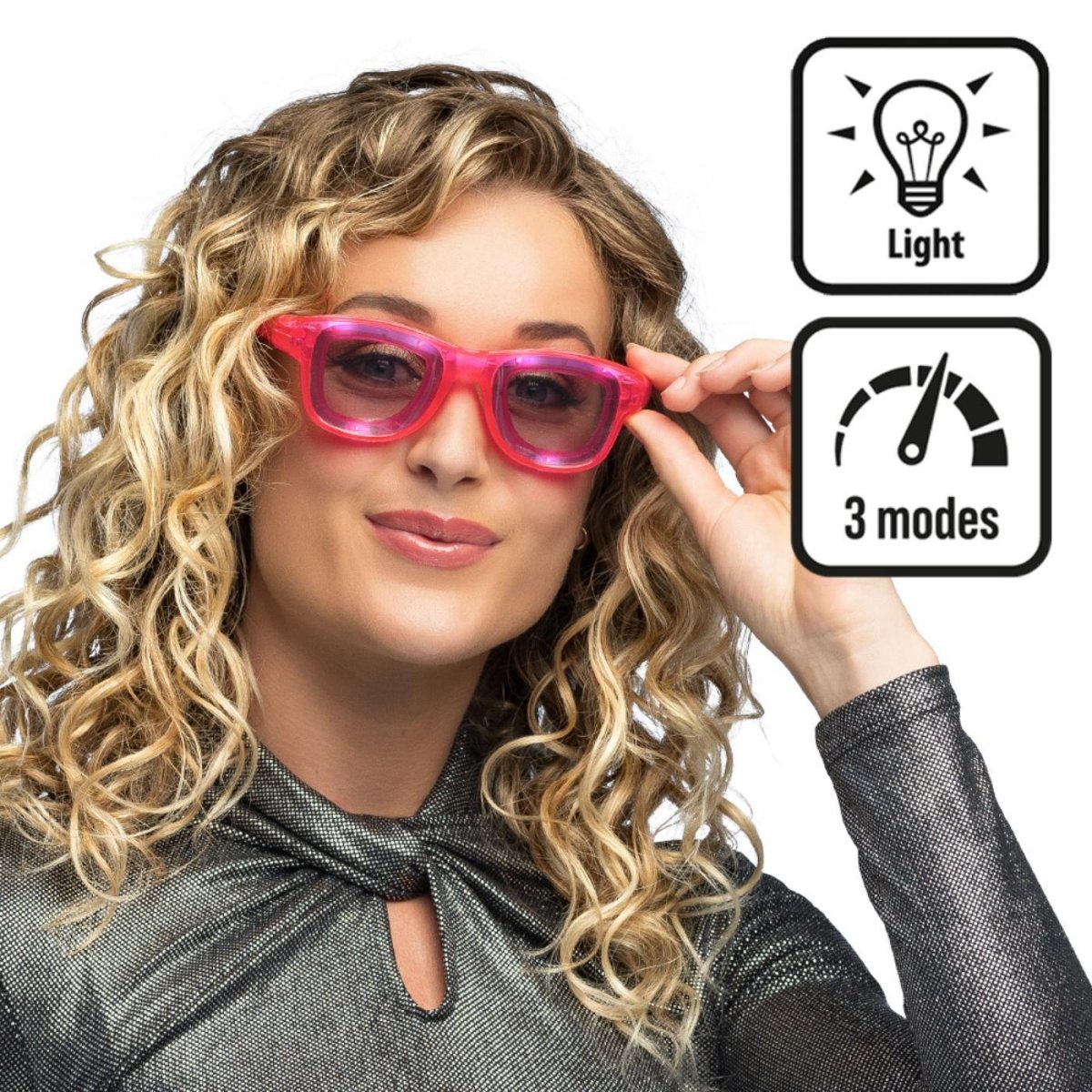 Boland - Blink LED Party Glasses (Pink) - Adult - Fancy Dress Central
