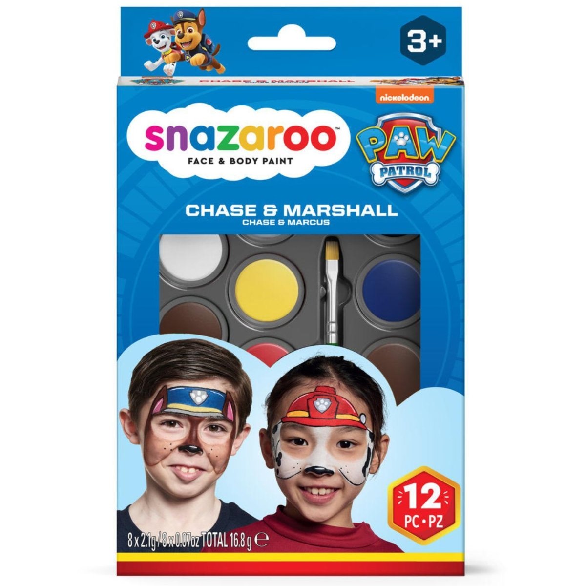 Colart - Paw Patrol Face Paint Kit - Chase & Marshall - Fancy Dress Central