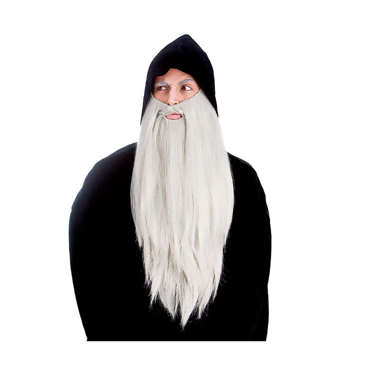 Wicked Costumes Ltd - Long Deluxe Beard (Grey) - Adult - Fancy Dress Central