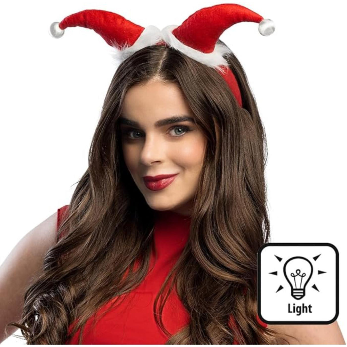 LED Santa Hats on a Headband - Adult