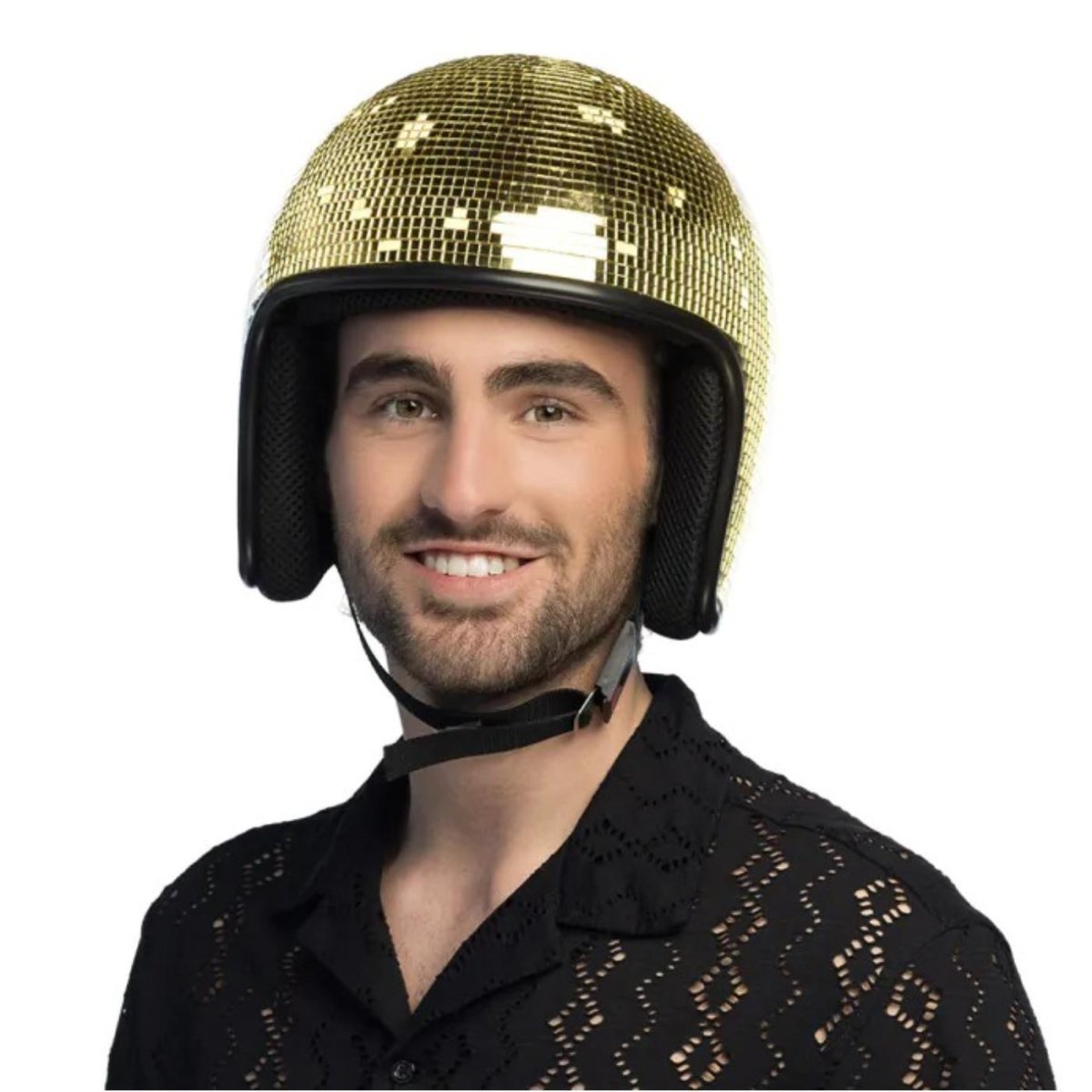 Boland - Disco Helmet (Gold) - Adult - Fancy Dress Central