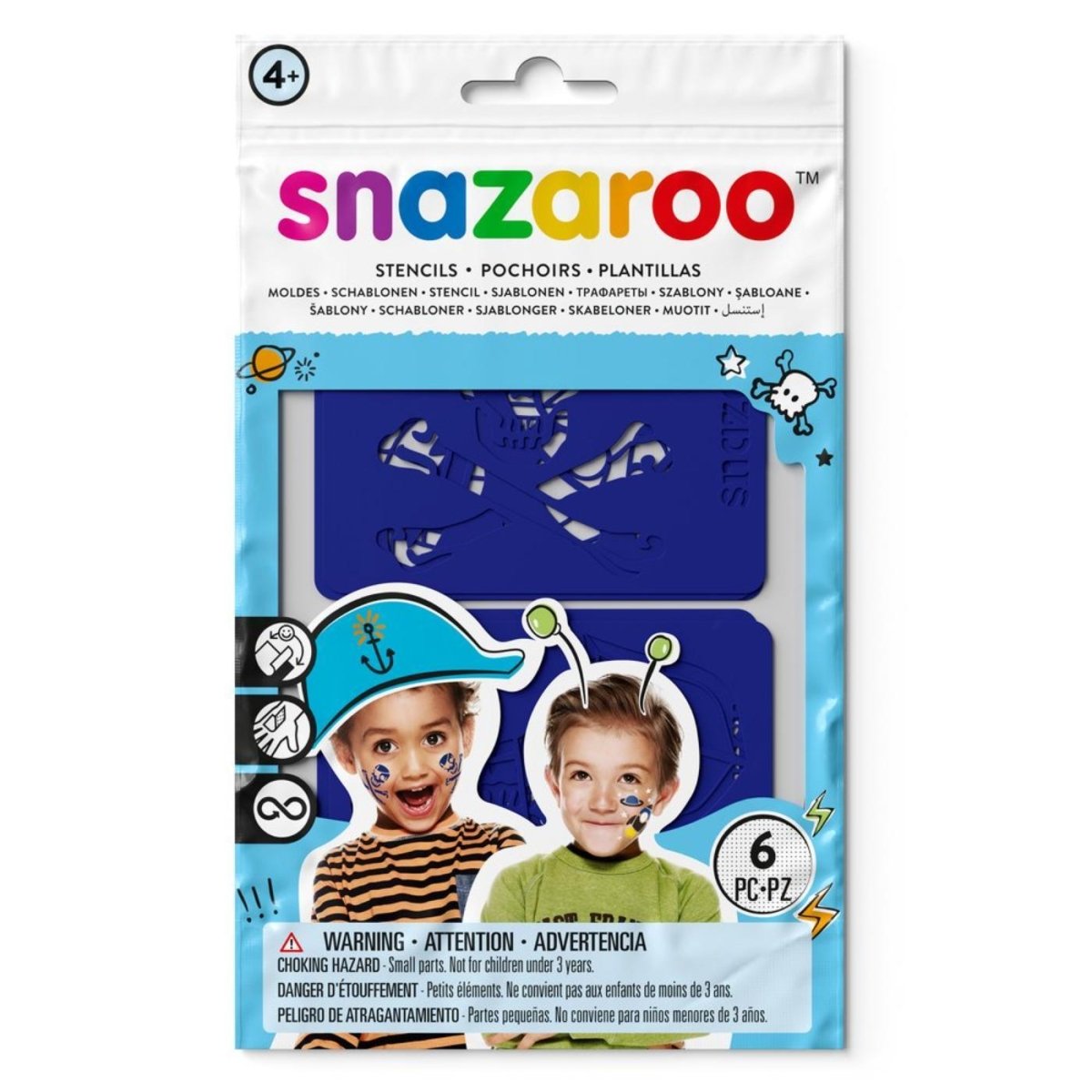 Colart - Face Paint Stencil Set (6 Pack) - Adventure - Fancy Dress Central