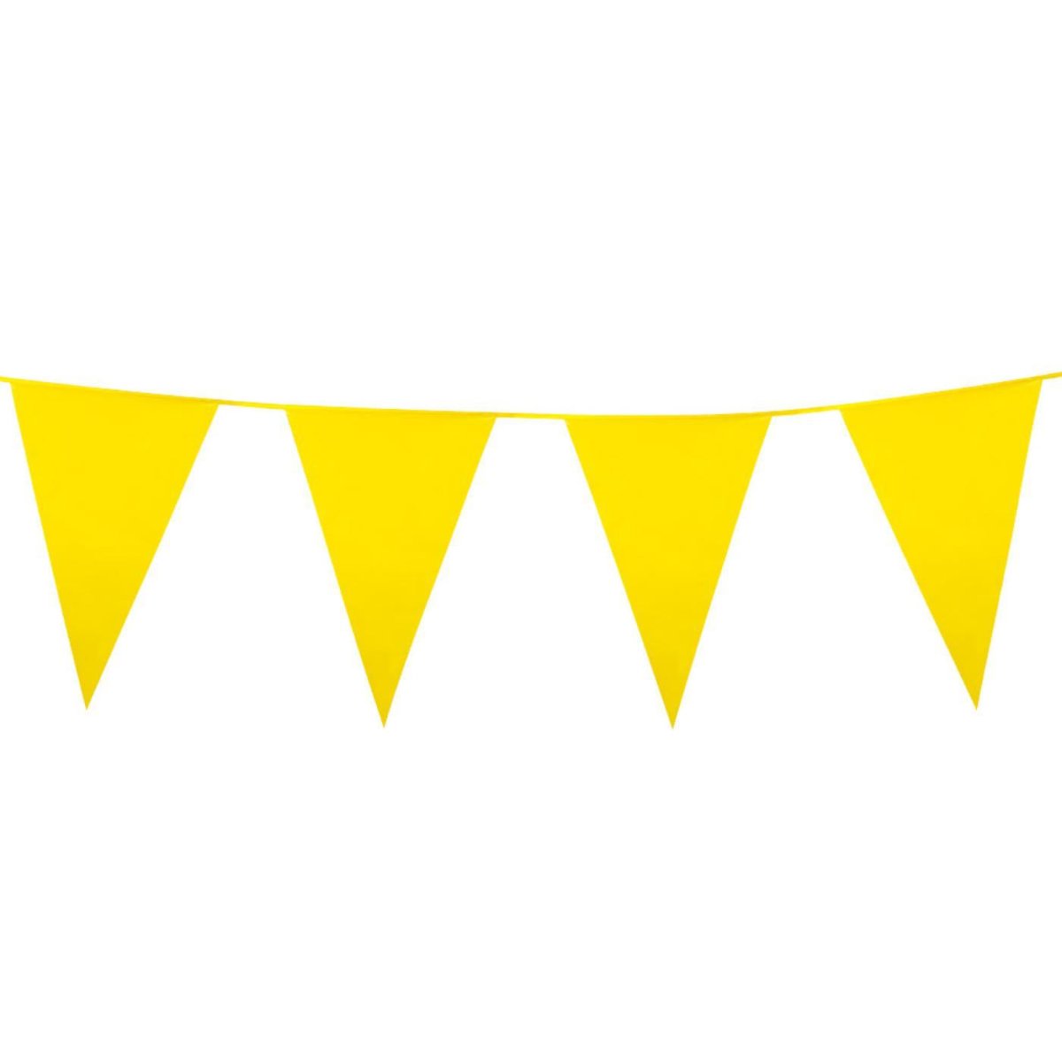 Boland - 10m Giant Coloured Triangular Bunting (Yellow) - Fancy Dress Central